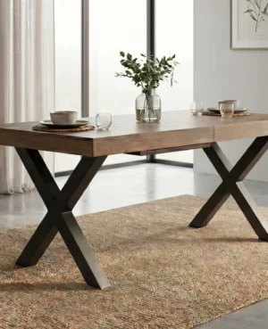 Brooklyn Large 140/180cm X Leg Extending Table in Cashew