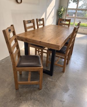 Brooklyn 180/90cm Fixed Top Table & 6 Flea Market Chairs In Cashew - ARRIVES OCT