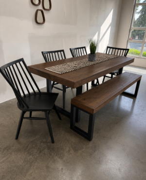 Brooklyn 200/90cm Fixed Top Table & Como Chair Set In Coffee Bean