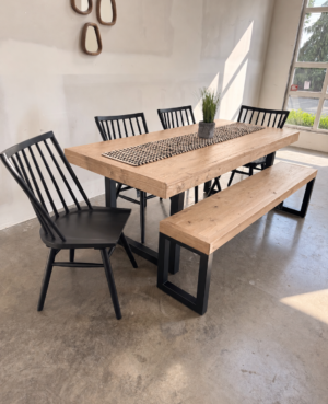 Brooklyn 200/90cm Fixed Top Table & Como Chair Set In Buttermilk