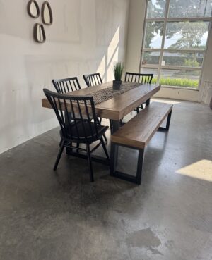 Brooklyn 200/90cm Fixed Top Table & Como Black Chairs