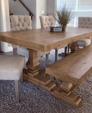 New England 220cm Twin Pedestal Dining Table